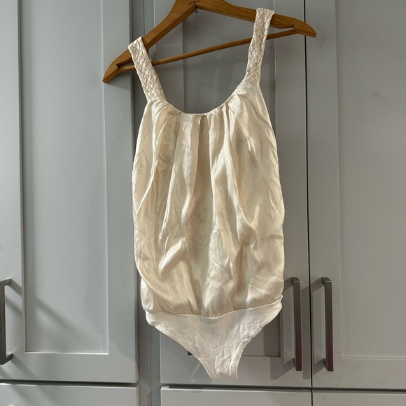 Marciano Ivory Silk‎ Sleeveless Bodysuit w/ Braided Straps Capsule XS - Picture 1 of 8